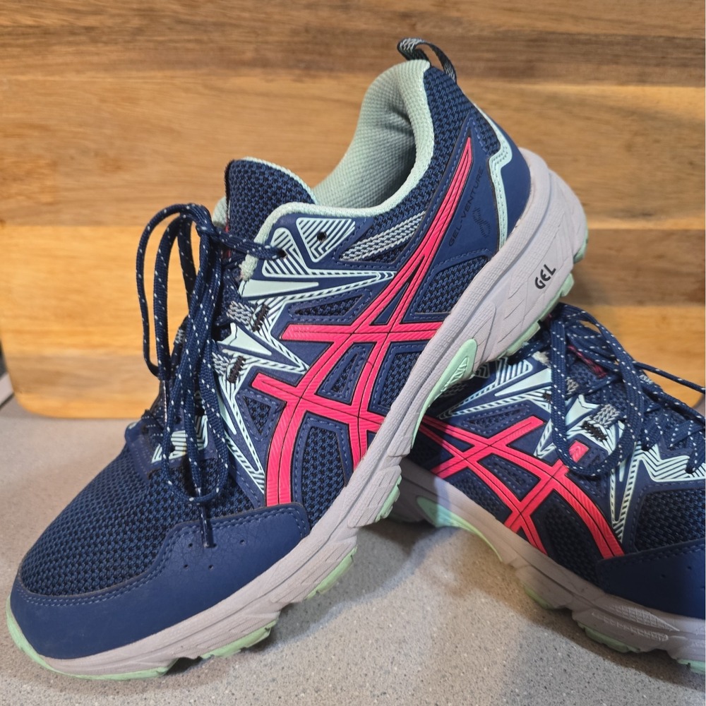 Asics Gel Venture 8 Mako Blue Pink Glow Women's Running Shoe Size 10
